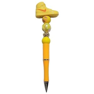 Athletic Sneaker Beaded Ballpoint Twist Pen Topper Yellow